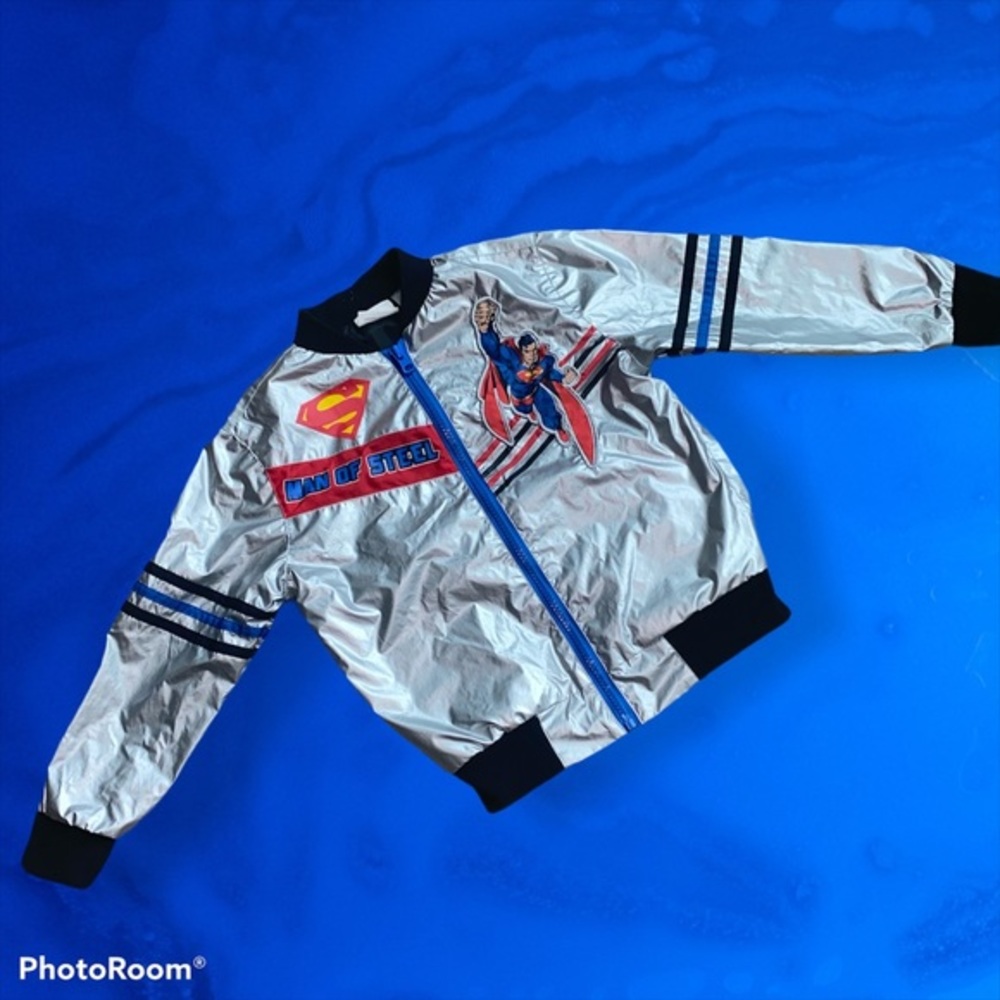 Kids Superman Man Of Steel Silver Jacket